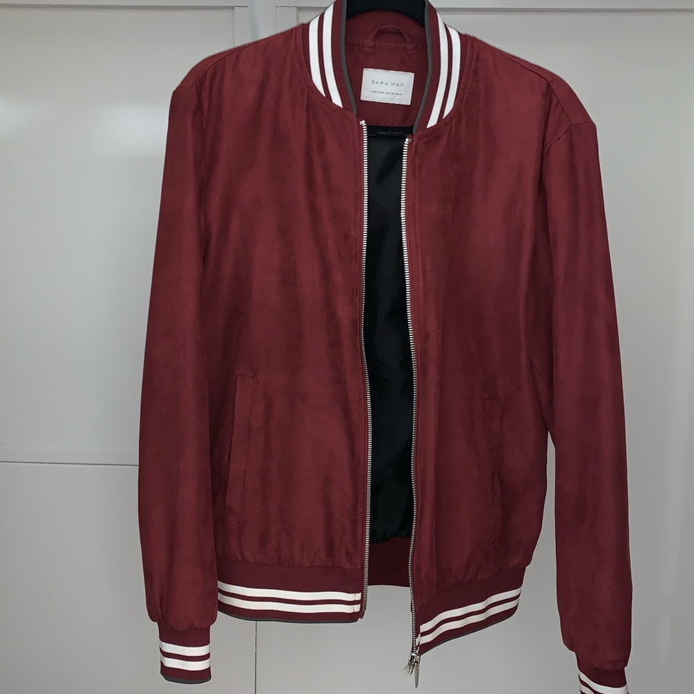 Zara Men’s Striped Bomber Jacket